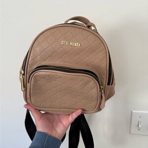 Steve Madden Beige Quilted Backpack